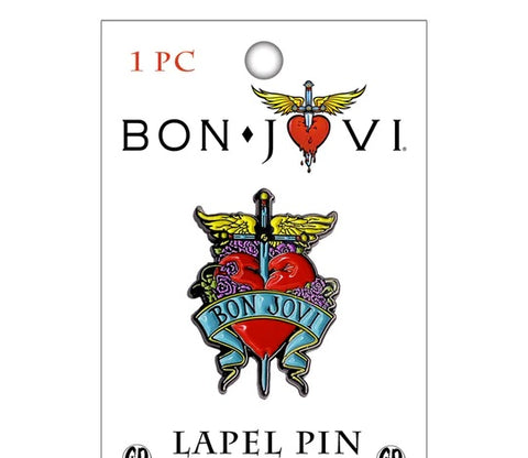 Bon Jovi - Heart Logo Enamel Lapel Pin Badge