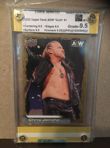 Chris Jericho-2022 Upper Deck AEW *GOLD*-#1-Graded Card-9.5-MT+-USS_1230584