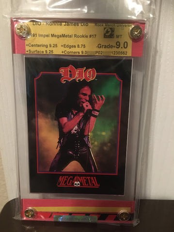 DIO-Ronnie James Dio-1991 Impel MegaMetal Rookie-Graded Card-RMU-9.0