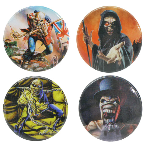 Iron Maiden - 4 Pinback Style Button Set