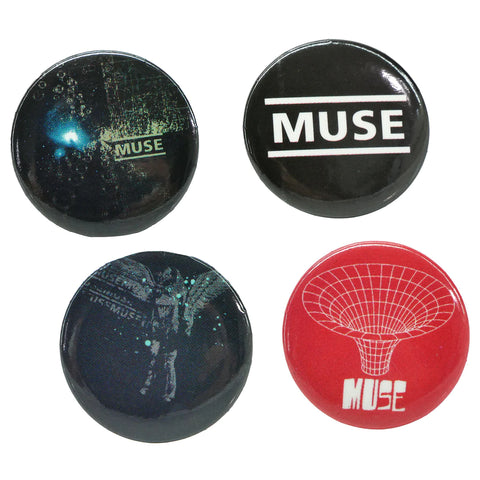 Muse - Logo Art - 4 Button Badge Set