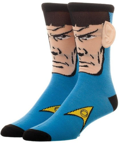 Star Trek - Casual Crew - Spock With Ears Men's 8-12 - 1 Pair - Socks