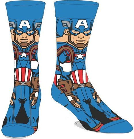 Captain America - Character Unisex Casual Crew - 1 Pair - Socks