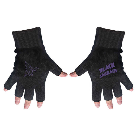 Black Sabbath - Purple Logo & Devil - Fingerless Gloves (UK Import)