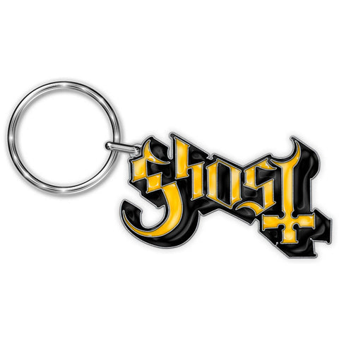 Ghost - Yellow Metal Logo Keychain (UK Import)