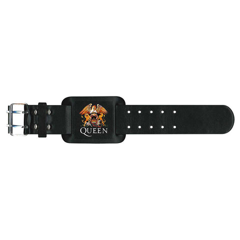 Queen - Crest Leather Logo Metal Strap - Wristband (UK Import)