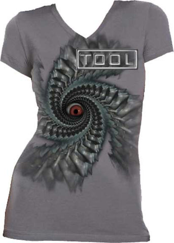 Tool - Spiral Grey V Neck Ladies Girly Tee