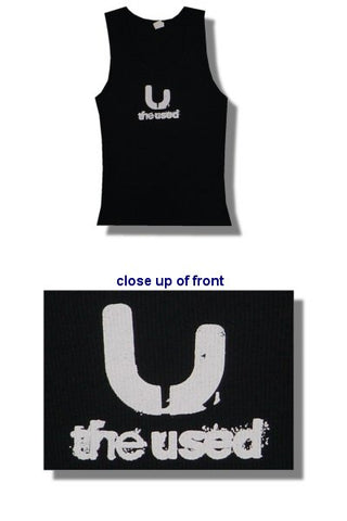The Used - Black With White Logo Juniors Girly Tank Top