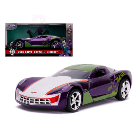 Joker - Corvette Stingray - Batman - 1:32 Scale Die-Cast Metal Vehicle-New