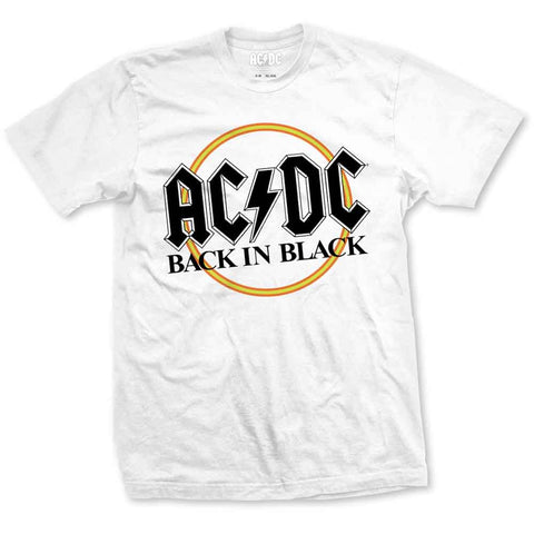 AC/DC - Back In Black White T-Shirt (UK Import)