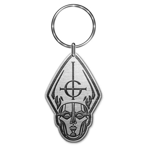 Ghost - Papa Head Metal Logo Keychain (UK Import)