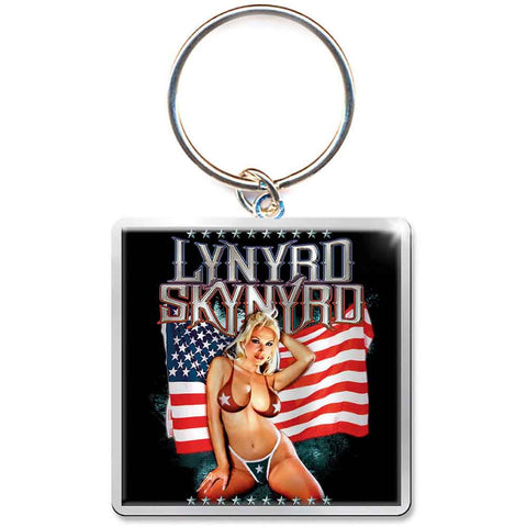 Lynyrd Skynyrd - American Flag - Metal Keychain (UK Import)