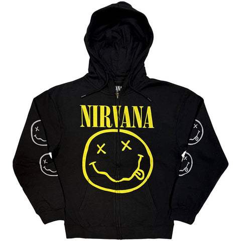 Nirvana - Yellow Happy Face - Zip Hoodie (UK Import)