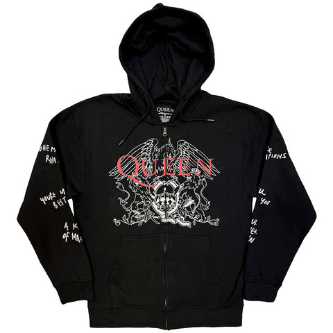 Queen - Logo & Crest Outline - Zip Hoodie (UK Import)