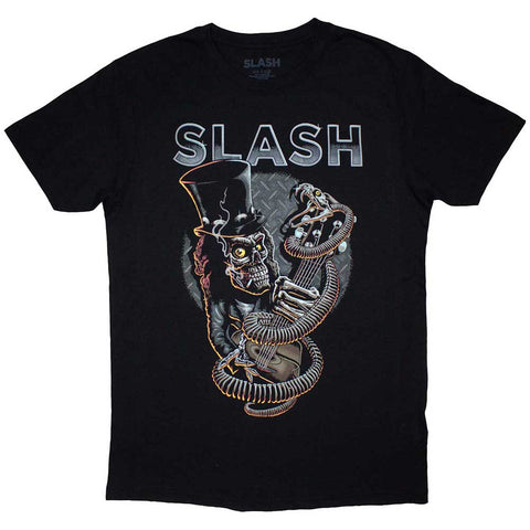 Slash (Guns N Roses) - Skull Guitar Snake T-Shirt (UK Import)