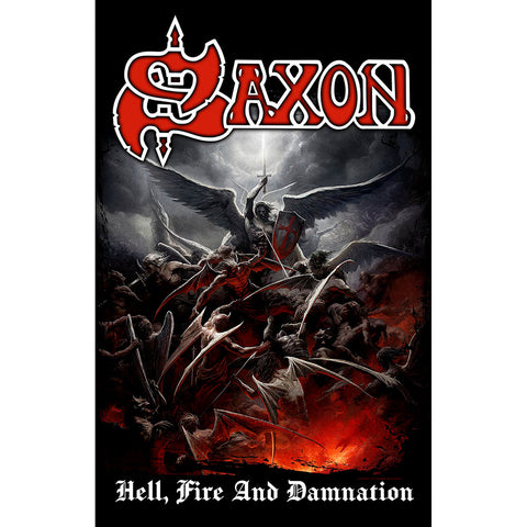 Saxon - Hell, Fire And Damnation - Textile Poster Flag (UK Import)