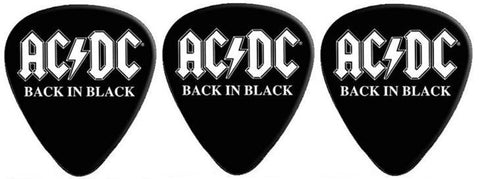 AC/DC - 3 Pack Of Back In Black Guitar Picks