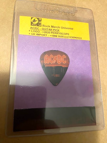 AC/DC-Logo_Guitar Pick_UK Import_Labeled-Licensed_New In_Ultra Pro Holder