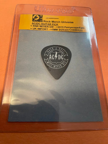 AC/DC-Guitar Pick-UK Import-RNR NeverDie-Labeled_Licensed-New In UltraPro Holder
