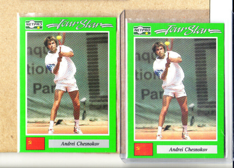 Andrei Chesnokov-2 Card Lot-1991 NetPro TS Rookie+1991 NetPro TS Rookie-ATP-NMMT