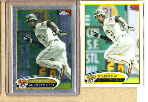 Andrew McCutchen-2 Card Lot-2012 Topps Chrome+2012 Topps-Pirates-NM-MT+