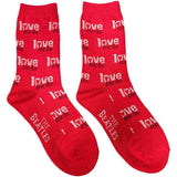 The Beatles-Socks-1 Pair-Unisex-Love Me Do-Red Color-(UK Import)