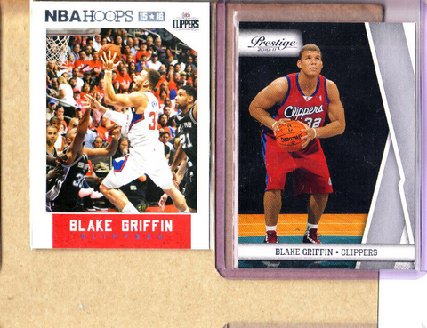 Blake Griffin-2 Card Lot-2010-11 Prestige+2015-16 Hoops-Clippers-Mint