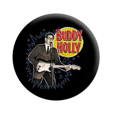 Buddy Holly-Button Badge Pin-Live-Collector's (Set Of 2)