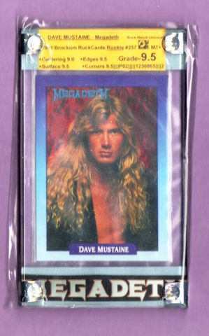 Megadeth-Dave Mustaine-Rookie-1991 Brockum RockCards-Graded Card-RMU-9.5-1230865