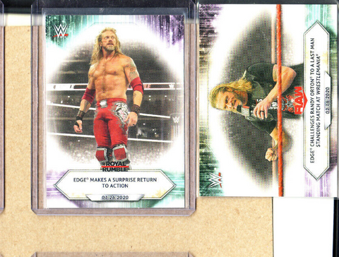 Edge-Adam Copeland-WWE-2 Card Lot-Both 2021 Topps-#38+10-AEW-Mint