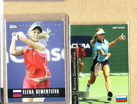 Elena Dementieva-2 Card Lot-2005 Ace Authentic Debut Ed.+2003 NetPro IS-WTA-NMMT