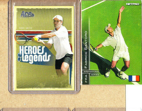Fabrice Santoro-2 Card Lot-2003 Net Pro IS+2006 Ace Authentic H&L-France-NMMT