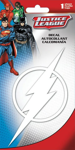 Decal-The Flash-Justice League-One Color White-Die-Cut-Bolt Logo