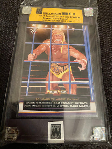 Hulk Hogan-2014 Topps WWE 30 Years Of WM-#4-Graded Card-9.0-MT-USS_1230939