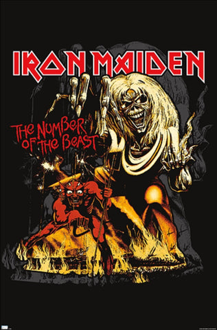 Iron Maiden - Poster - Number Of Beast- Licensed-New In Plastic-Rolled-22x34