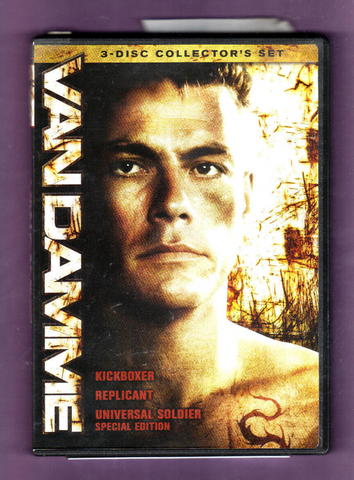 Jean-Claude Van Damme-DVD-3 Film Set-Kickboxer-Replicant-Universal Soldier