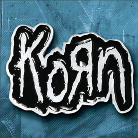 Korn - Die Cut Silver Logo Black Enamel - Belt Buckle