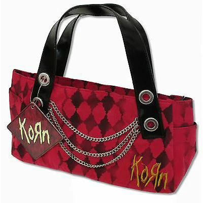 Korn - Chained Dark Red Diamond Print - Hand Bag Purse Ladies Handbag