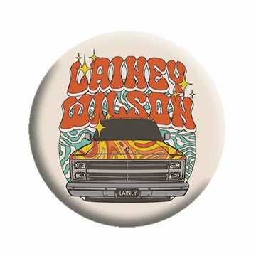 Lainey Wilson - Button Badge Pin-Groovy Truck-Collector's Pin