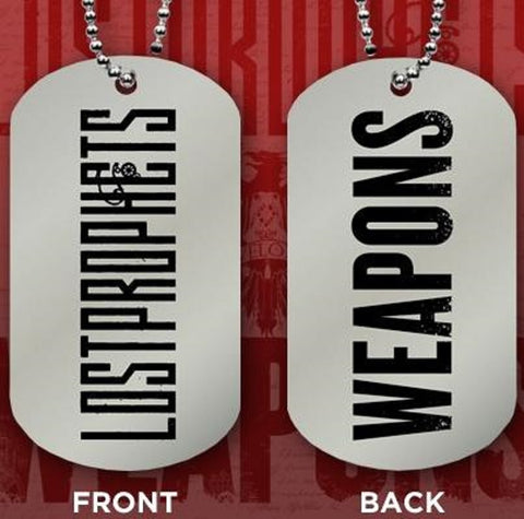 Lost Prophets-Dogtag Necklace With Beaded Chain-Double-Sided