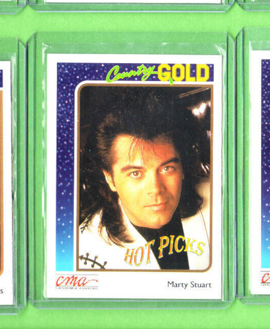 Marty Stuart-Trading Card-1992 HP Rookie Sterling Country Gold-#11-Licensed-NMMT