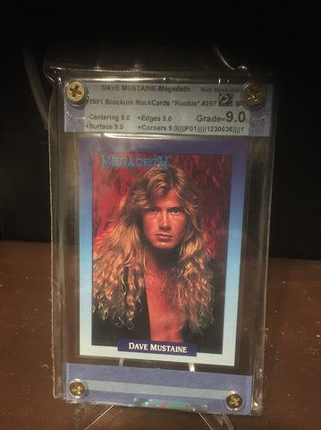 Megadeth-Dave Mustaine-1991 BrockumRockCards Rookie-Graded Card-RMU-9-MT-1230636