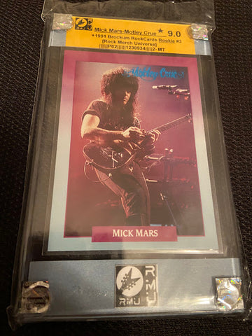 Mick Mars-Motley Crue-Rookie-1991 RockCards-Graded Card-RMU-9.0-MT-1230934