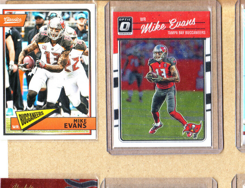 Mike Evans-2 Card Lot-2016 Donruss Optic+2018 Panini Classics-Buccaneers-Mint