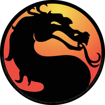 Mortal Kombat - Sticker-Video Game Circle Logo- Sticker