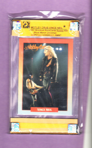 Vince Neil-Motley Crue-Framed & Labeled Trading Card-1991 Rookie-#28-Licensed