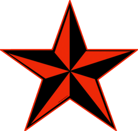 Sticker - Nautical Star - Red Black-4x4 Inches