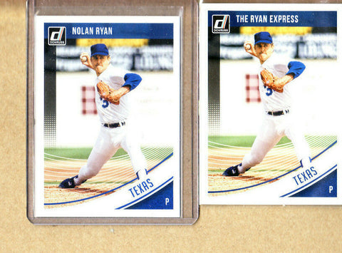 Nolan Ryan-2 Card Lot-2018 Donruss "The Ryan Express"+2018 Donruss Base-Rangers