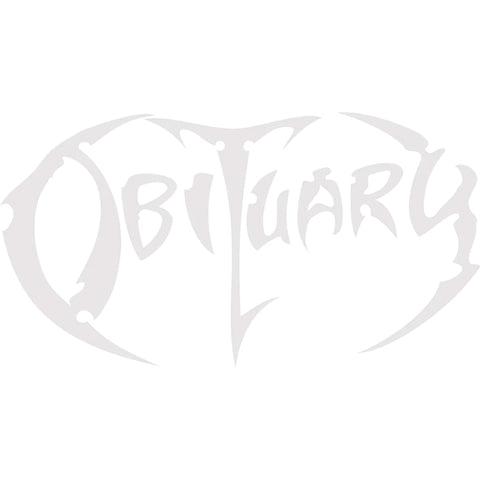 Obituary - Vinyl Cut Logo (White) Peel & Rub - Sticker