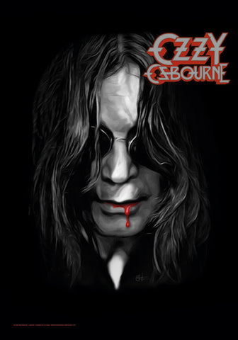 Ozzy Osbourne-Flag-Textile Poster-Face Logo Flag